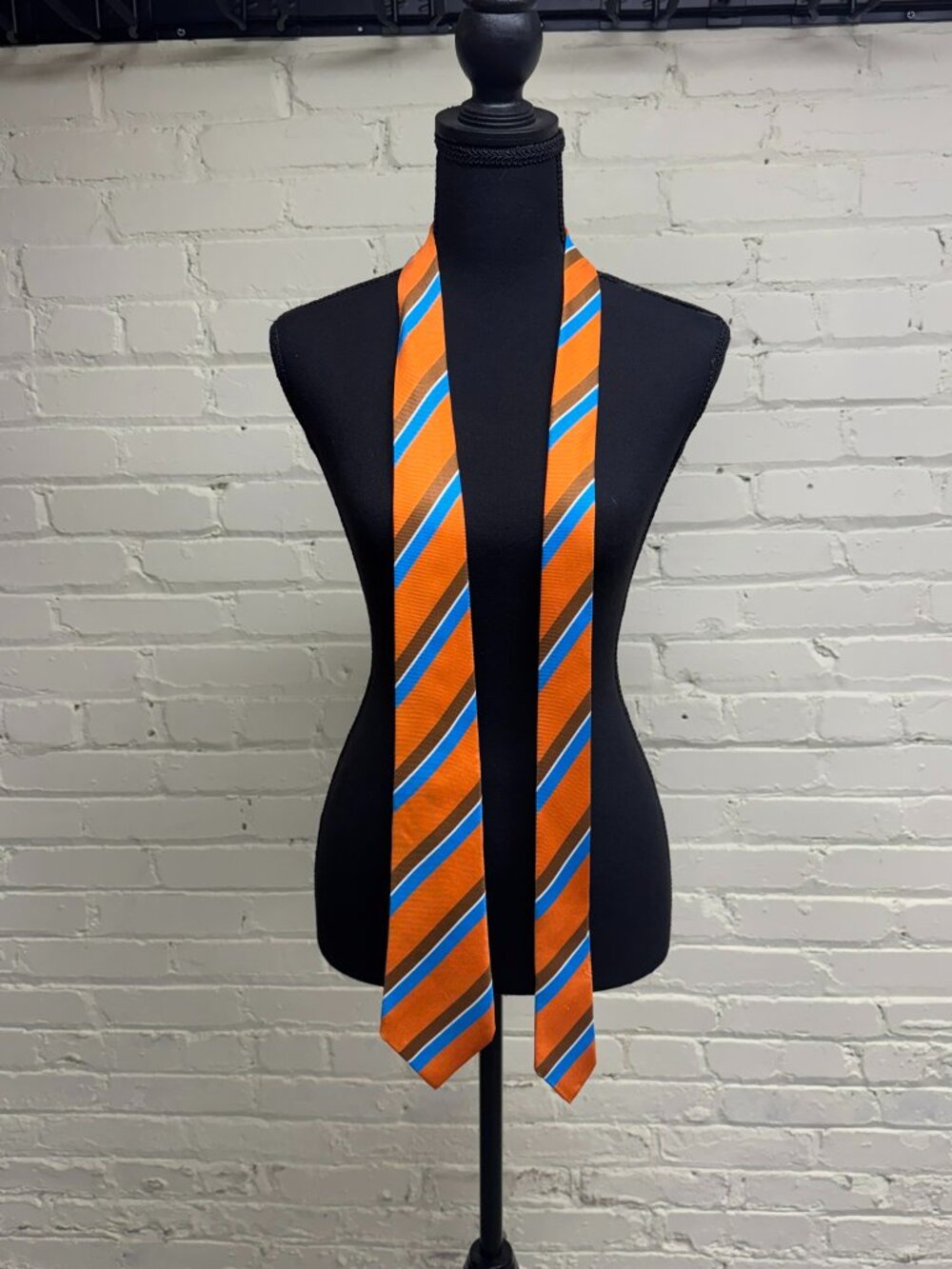 Men's Kiton Orange striped Necktie